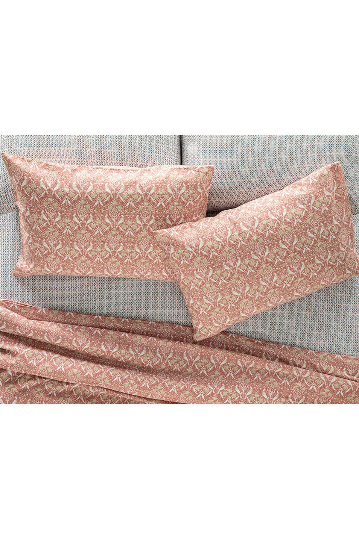 Bird And Anemons Easy-Iron 2-Pack Pillowcase 50x70 Cm Pink
