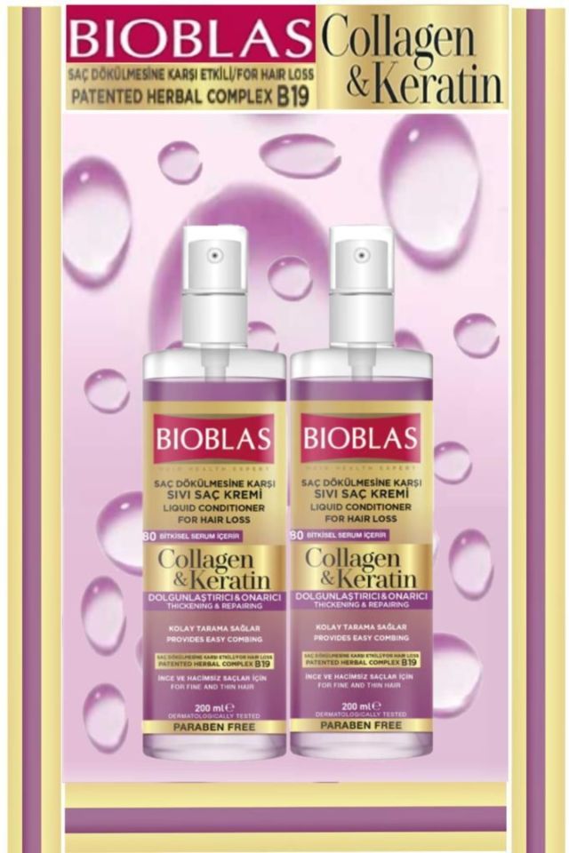Collagen-Ceratin Sıvı Saç Kremi 200 Ml X 2 Adet