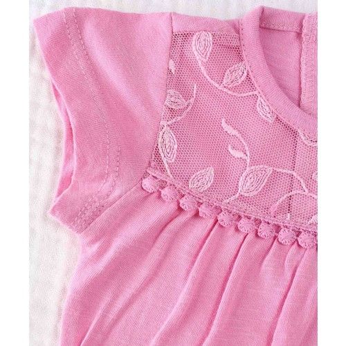 Robası Dantel Kız Bebek Zıbın 0-12 Ay Pembe