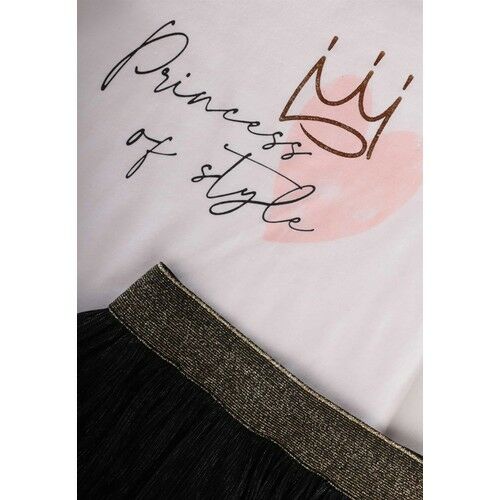 Princess Of Style Baskılı Simli Etek Takım