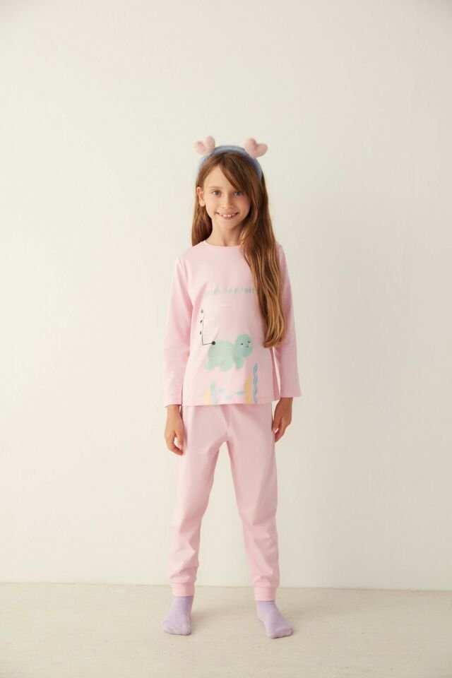 Pembe G.sea Turtle Pijama Takımı