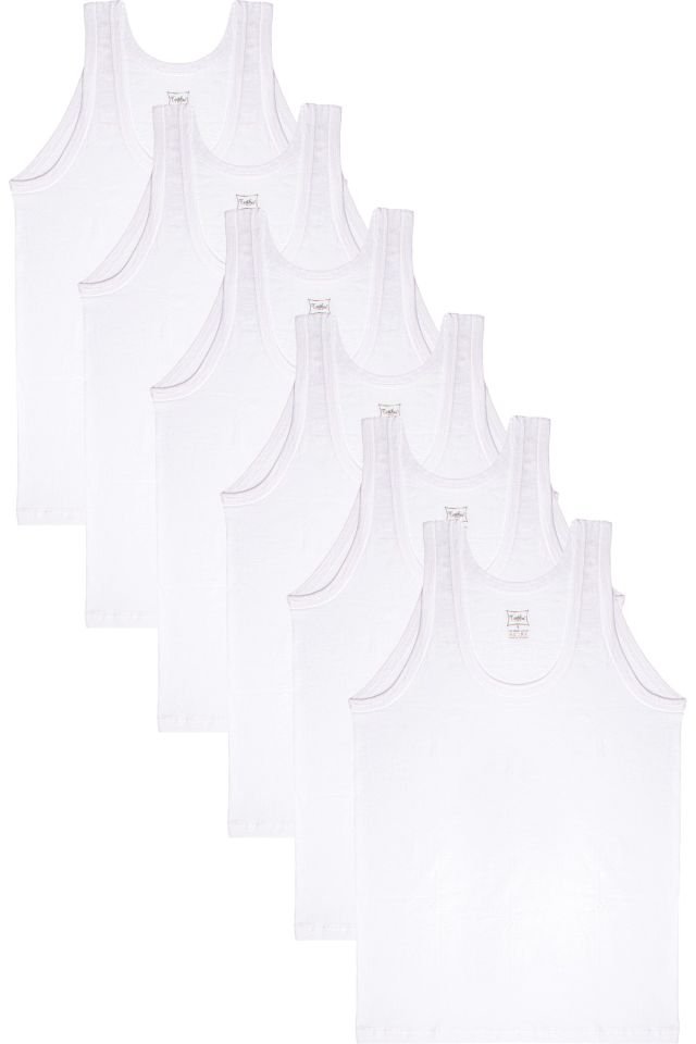 6 Piece Combed Classic White Men's Athlete