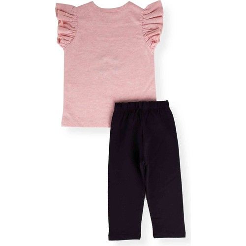 Uğur Böceği Baskılı Taytlı Takım 1-5 Yaş Pembe Melanj
