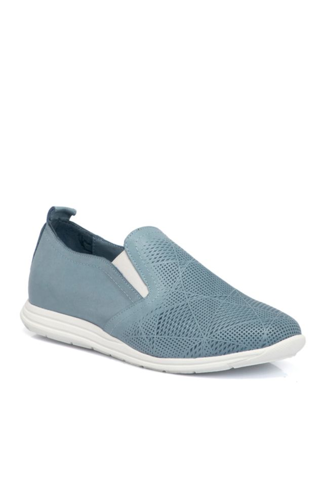 Blue Leather Women's Shoes