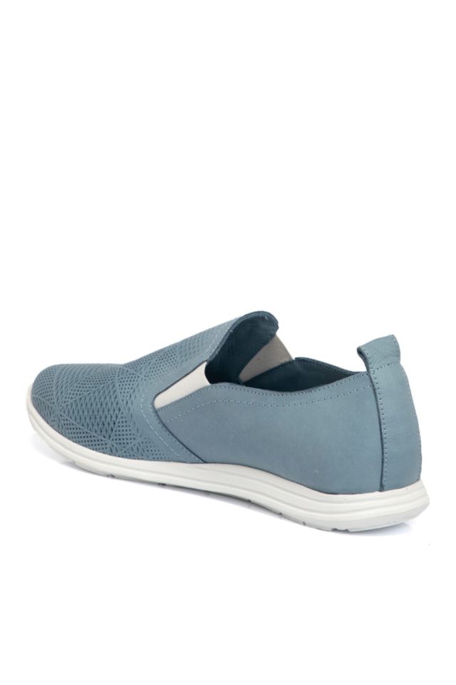 Blue Leather Women's Shoes