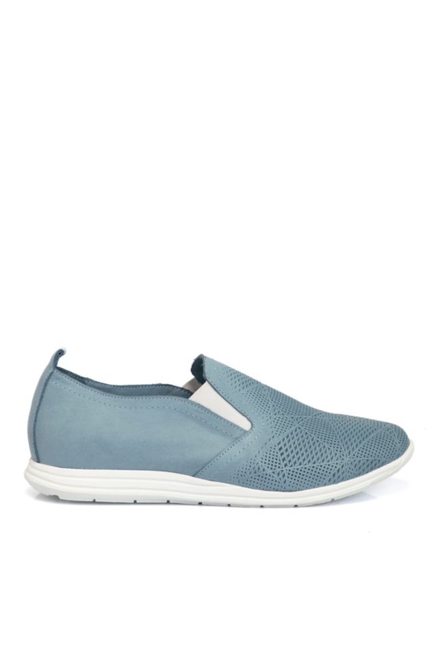 Blue Leather Women's Shoes