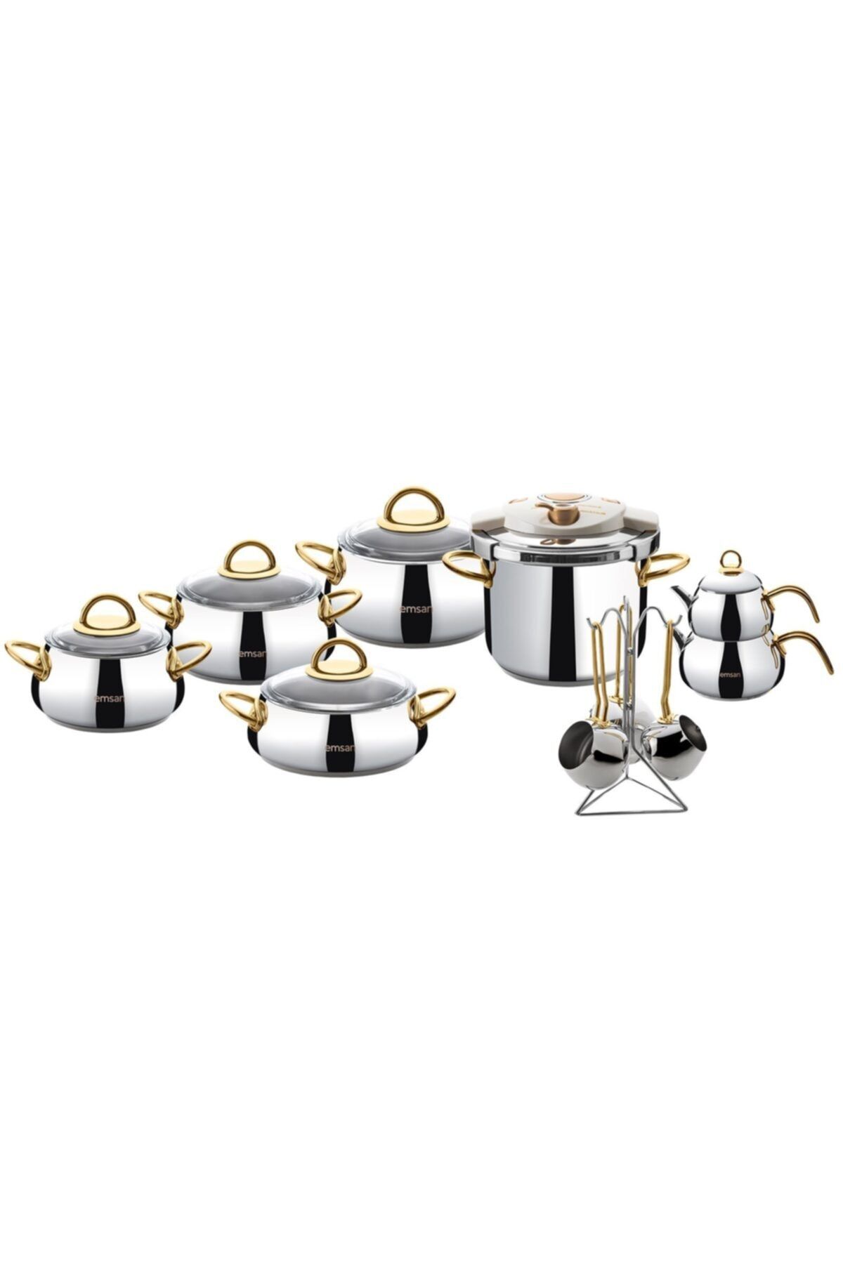 Everest Gold 17 Pieces Steel Dowry Set