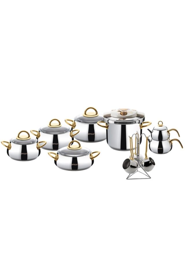 Everest Gold 17 Pieces Steel Dowry Set