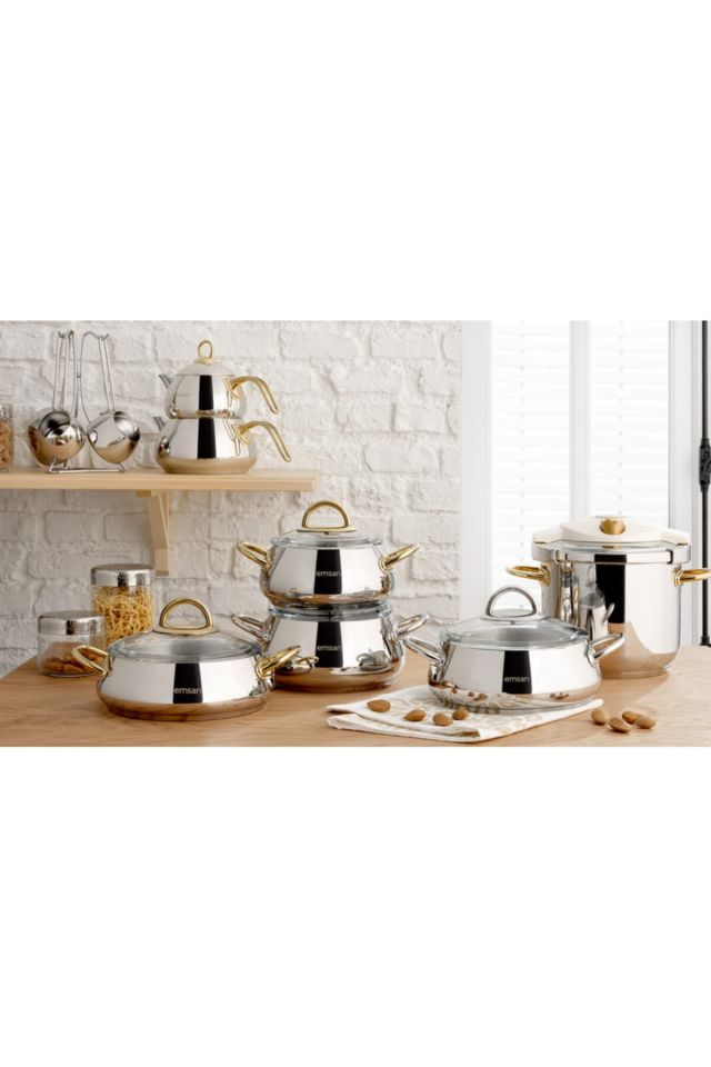 Everest Gold 17 Pieces Steel Dowry Set