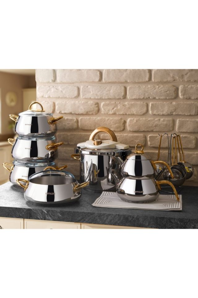 Everest Gold 17 Pieces Steel Dowry Set