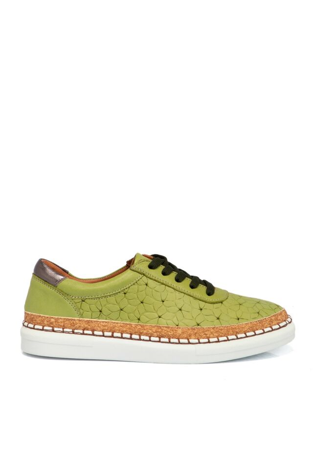 Green Leather Women's Shoes