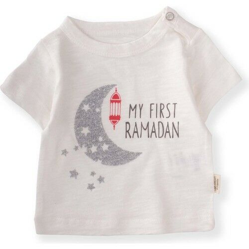 İlk Ramazan'ım Baskılı Bebek Tişört 0-18 Ay Ekru