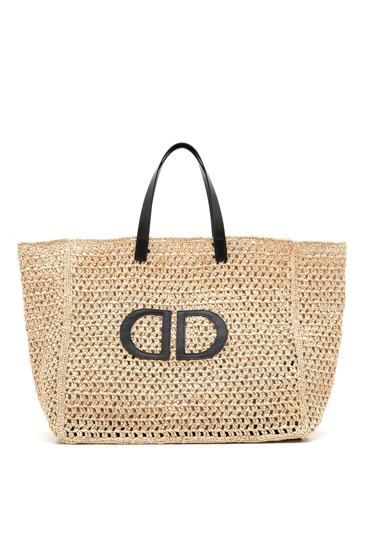 Aidan Cream Women's Leather Straw Shoulder Bag