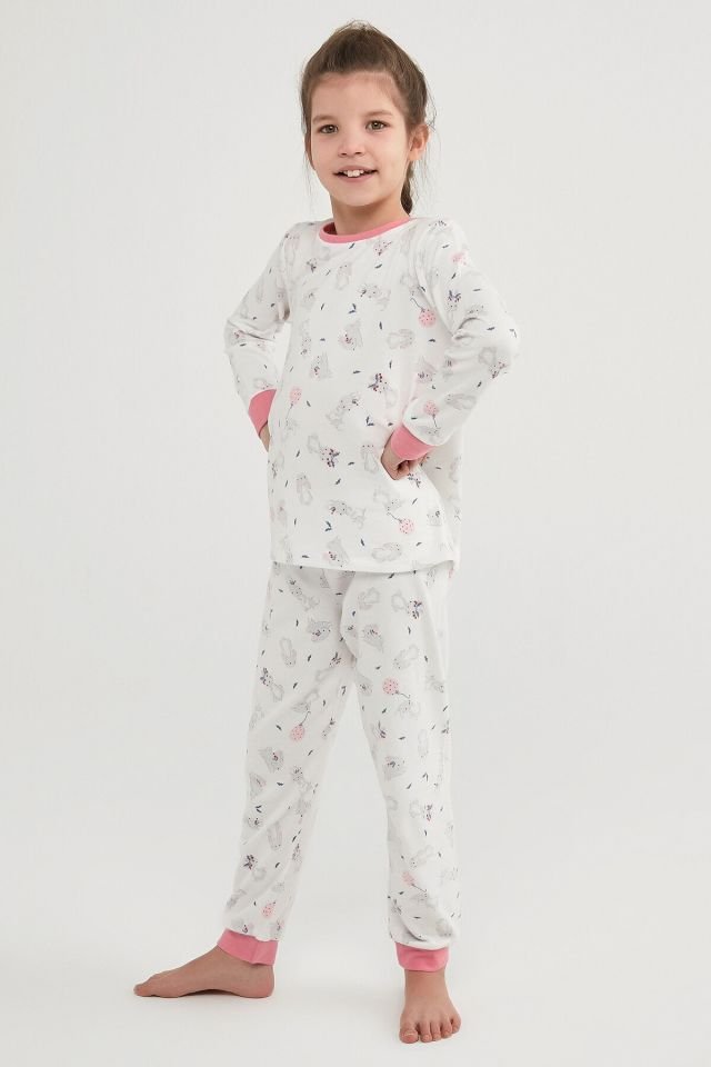 Girl's Bunny Thermal 2-Pajama Set