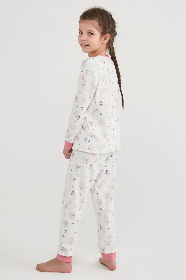 Girl's Bunny Thermal 2-Pajama Set
