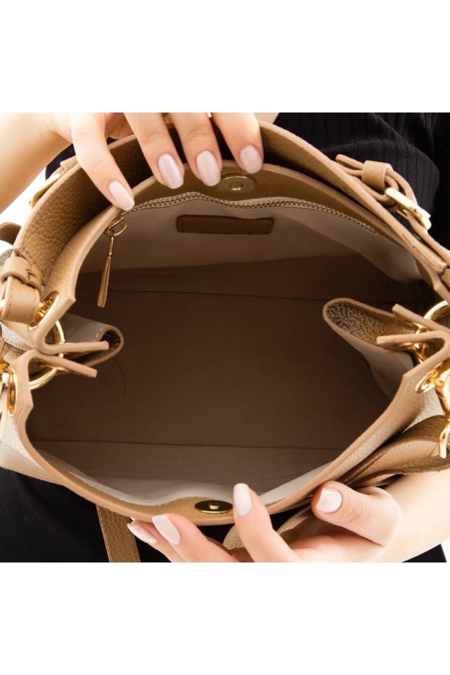 Women's Leather Shoulder Bag 363 8064 Bn Canta