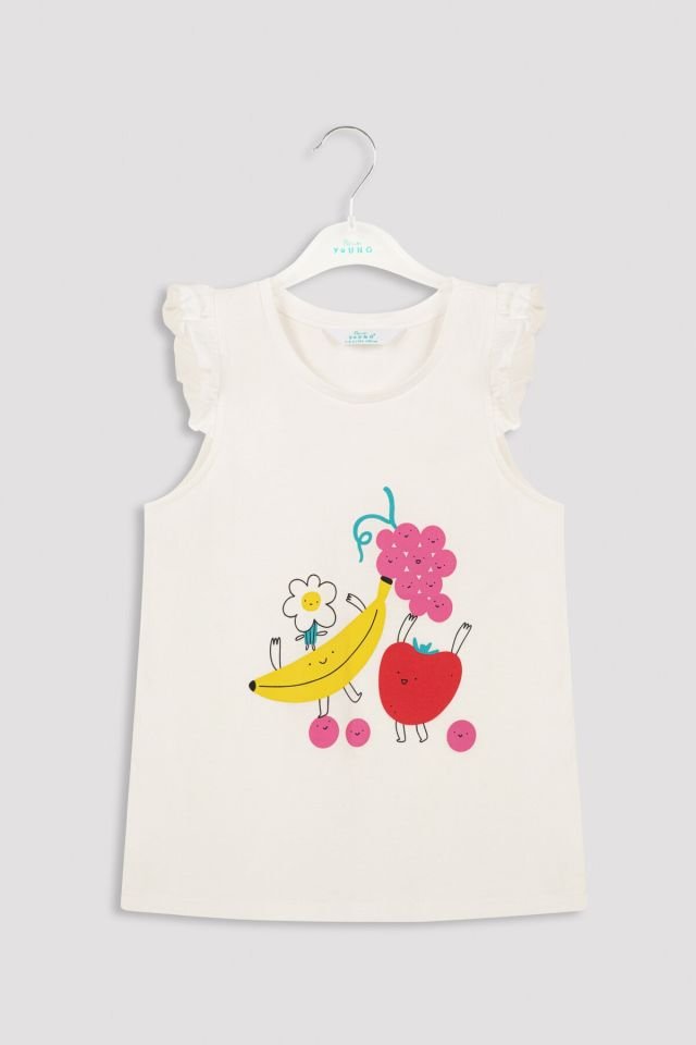 Çok Renkli Kız Çocuk Eat Fruits 4lü Pijama Takımı