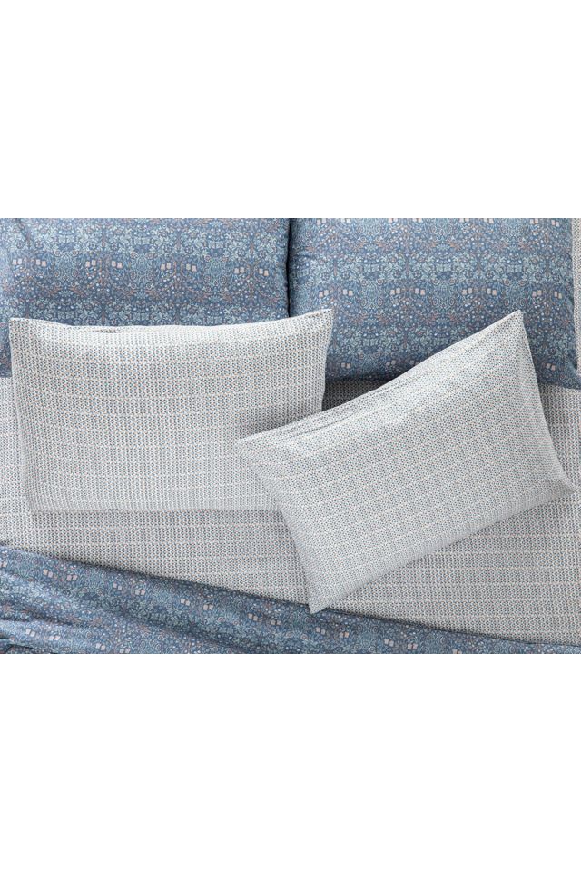 Trellis Kolay Ütülenir 2'li Yastık Kılıfı 50x70 Cm Mavi – Tarçın