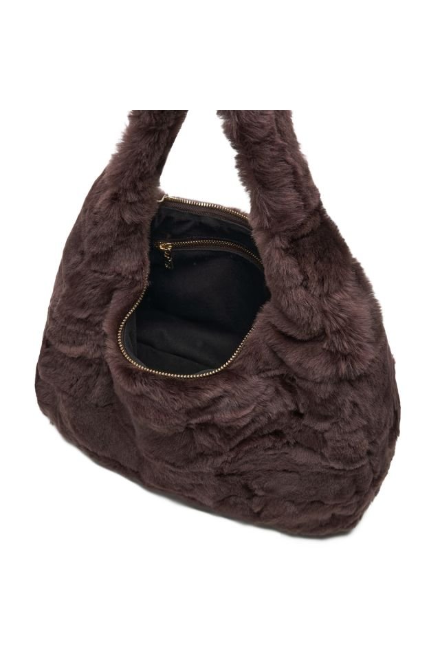 Bianca Brown Women's Fur Shoulder Bag
