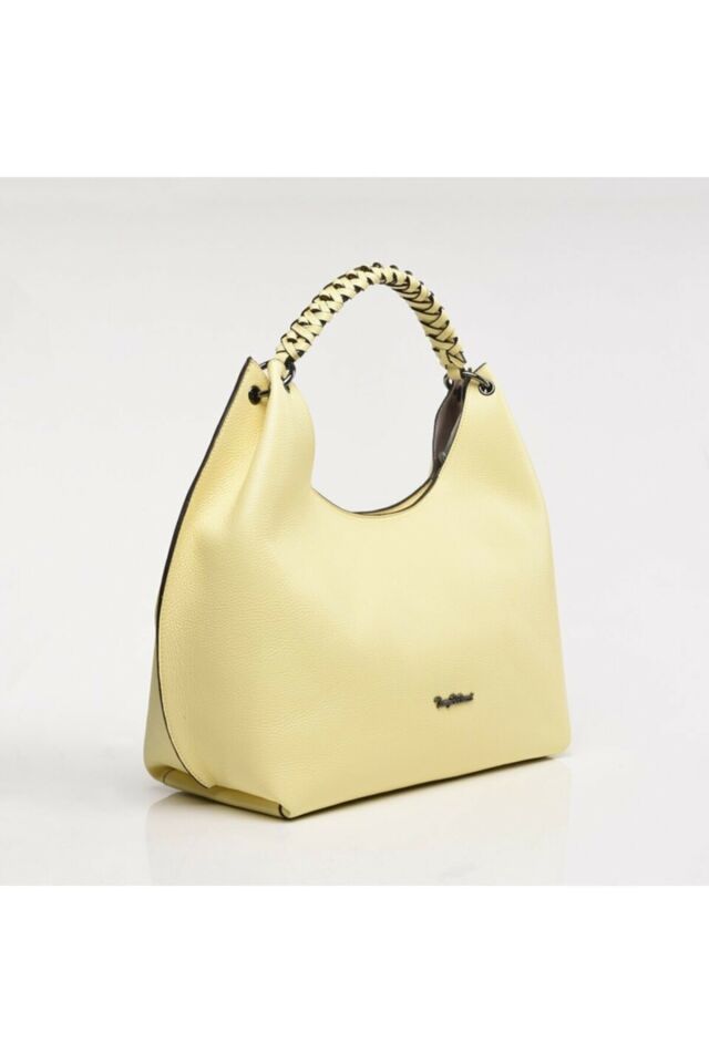 Genuine Leather Light Yellow Women's Bag