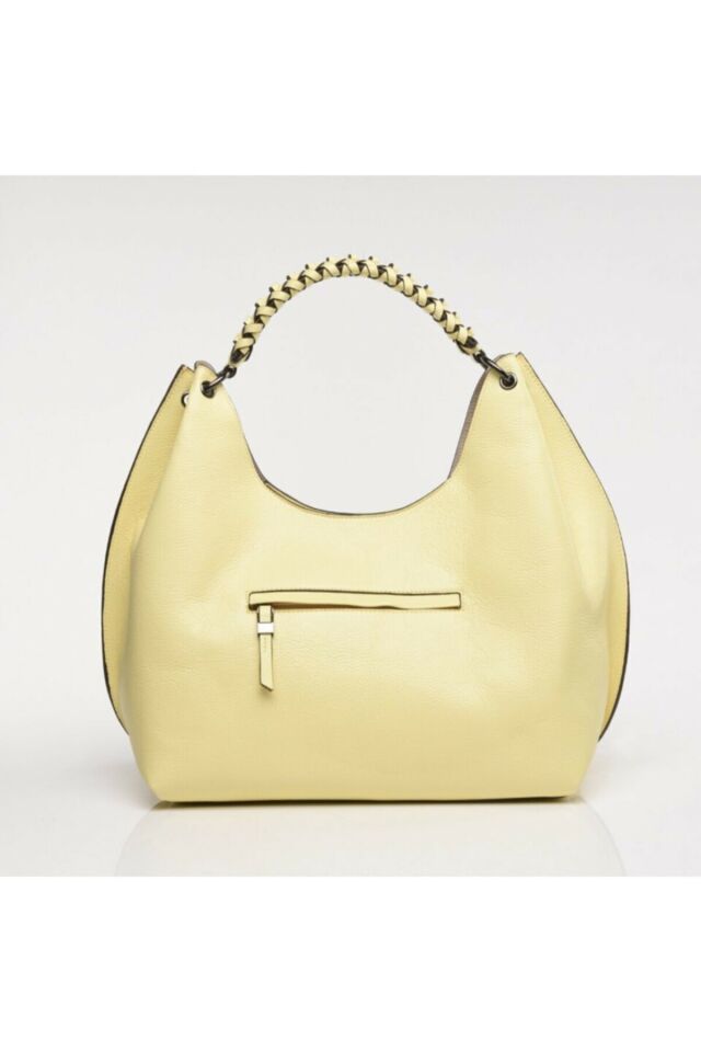 Genuine Leather Light Yellow Women's Bag