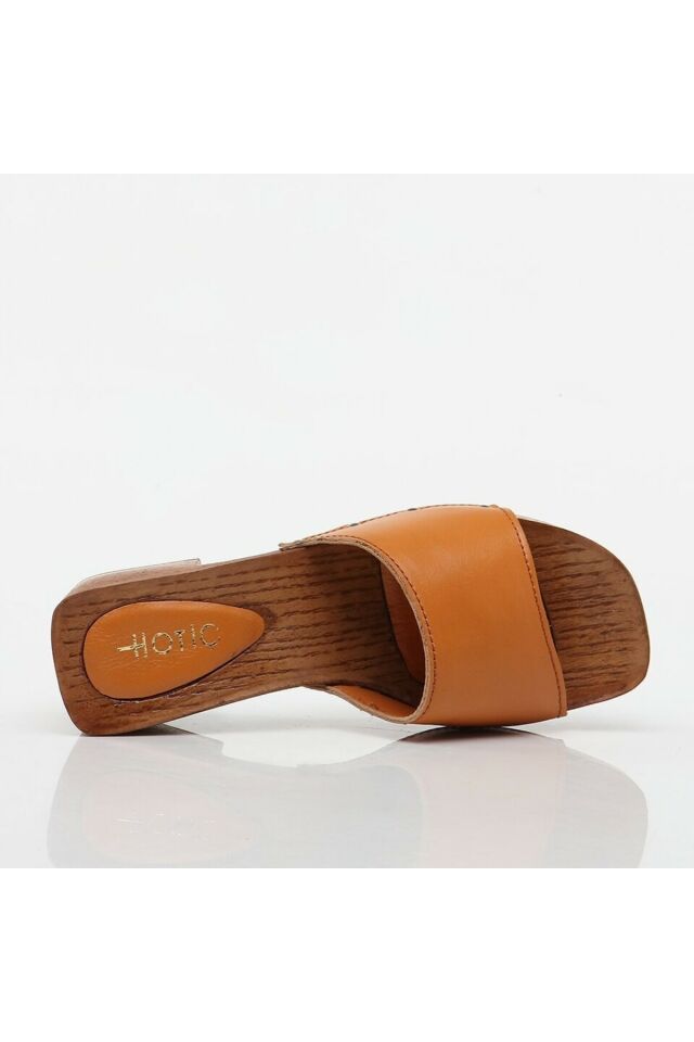 Genuine Leather Orange Women's Slippers