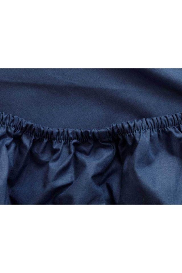 Plain Cotton Super King Elastic Bed Sheet 200x200 Cm Midnight Blue