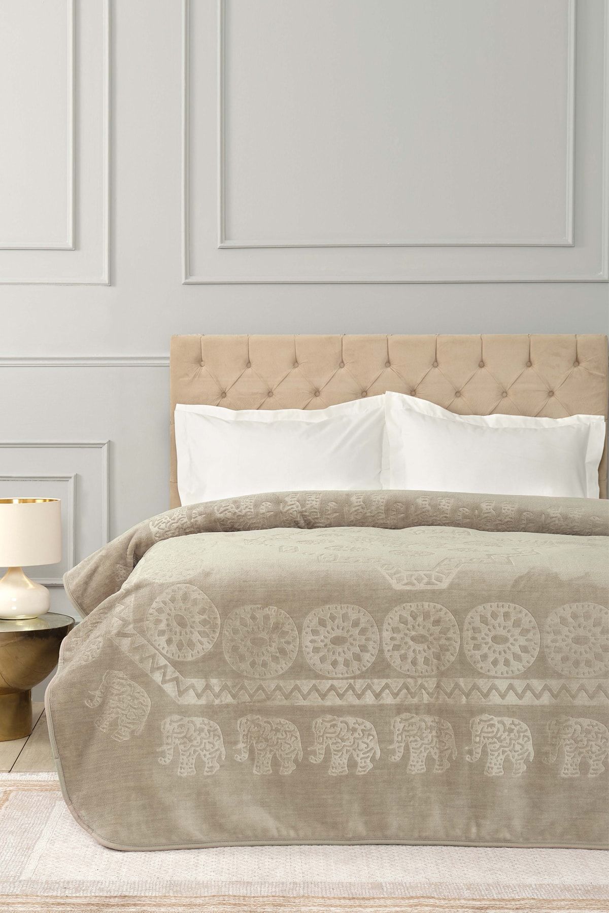 Elephant Vizon Çift Kişilik Soft Embosy Battaniye