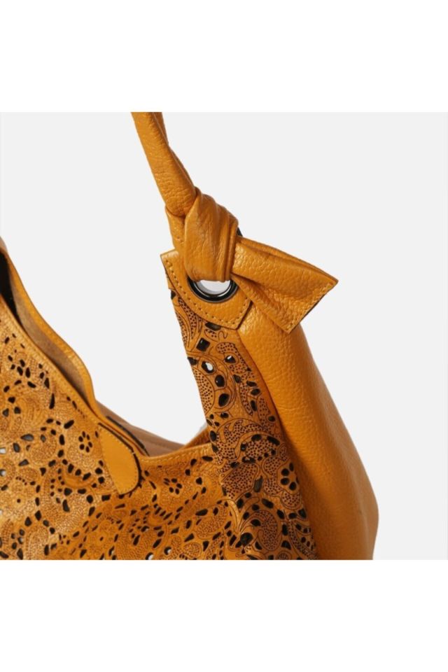 Genuine Leather Mustard Women Bag