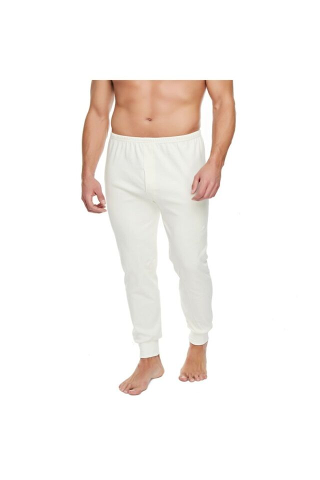 Men's Winter Long Bottom Underwear Interlock - Cream
