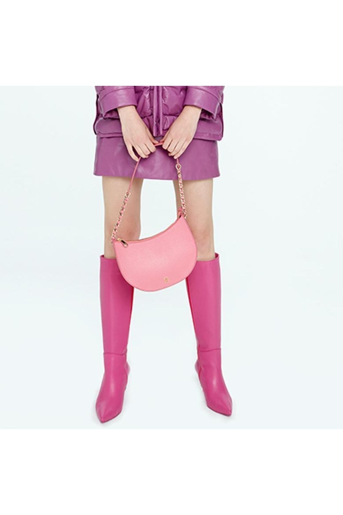 Andre Pink Women's Leather Shoulder Bag