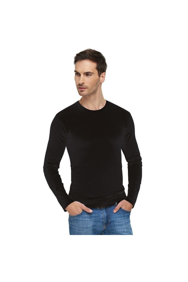 Men's Black 12 Pcs Long Sleeve Undershirt Thermal Clothing & Underwear