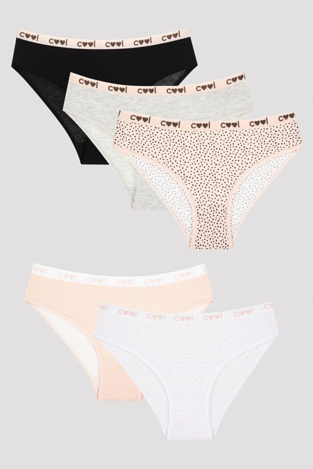 Kız Çocuk Dot Cool 5li Slip Külot