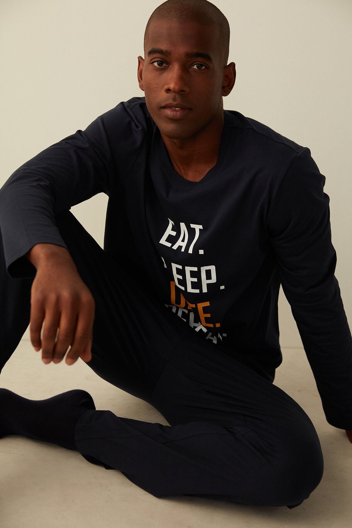 Lacivert Funny Navy Pijama Takımı