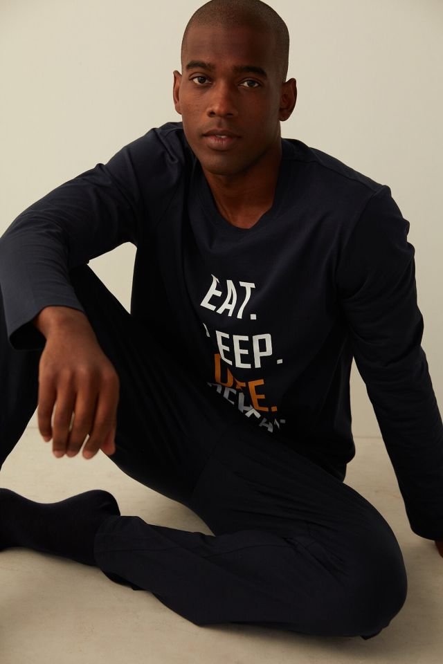 Lacivert Funny Navy Pijama Takımı