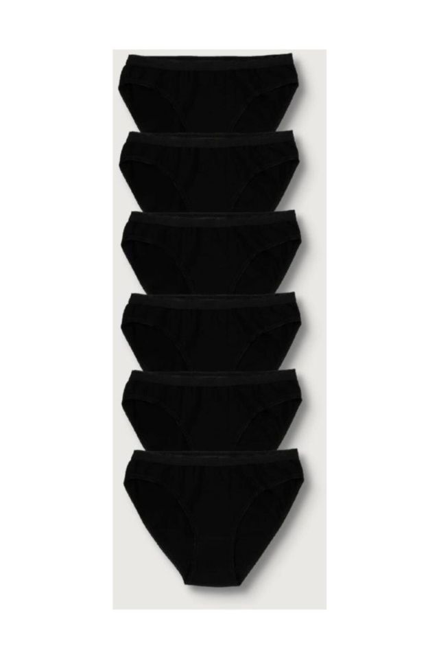 Women's Black 6 Pack Bikini Panties