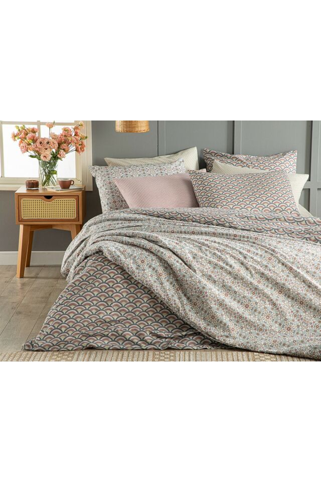 Sunflower Kolay Ütülenir Çift Kişilik Nevresim Seti 200x220 Cm Pembe – Hardal