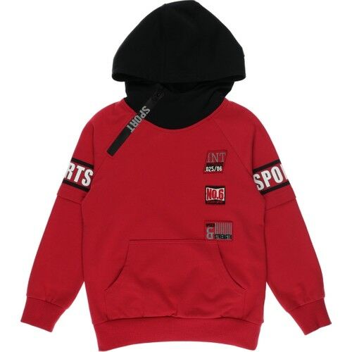 Erkek Çocuk Fermuar Detaylı Nakış Armalı Sweatshirt
