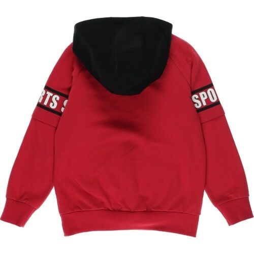 Erkek Çocuk Fermuar Detaylı Nakış Armalı Sweatshirt
