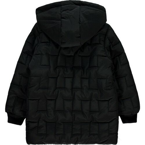 Erkek Çocuk Kapüşonlu Mont 10-13 Yaş Siyah