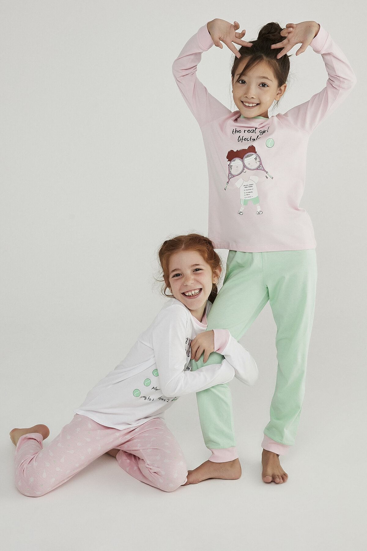 Kız Çocuk Tennis 4lü Pijama Takımı