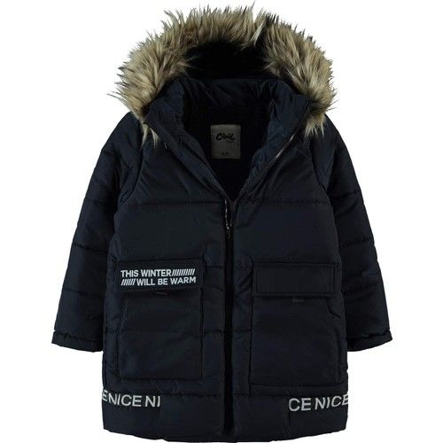 Erkek Çocuk Kapüşonlu Mont 10-13 Yaş Lacivert