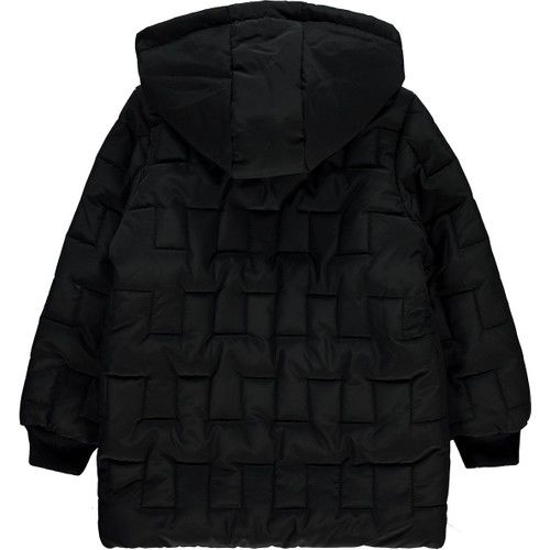 Erkek Çocuk Kapüşonlu Mont 6-9 Yaş Siyah