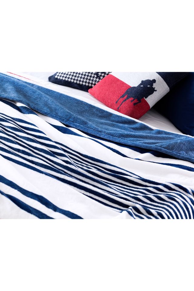 Elvis Welsoft Printed Single Blanket - Indigo/red