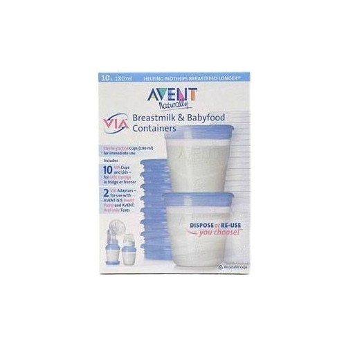 Avent Via 10 Pieces 180 ml Breast Milk Storage Containers