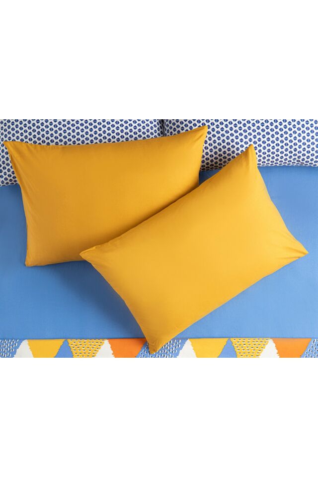 Direct Message Plain Pamuklu 2'li Yastık Kılıfı 50x70 Cm Hardal