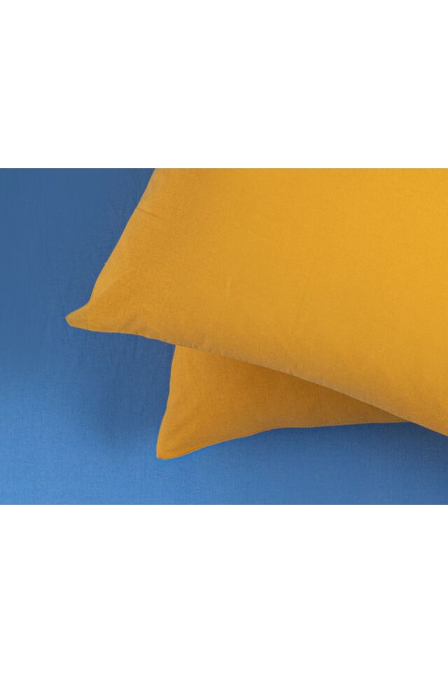Direct Message Plain Pamuklu 2'li Yastık Kılıfı 50x70 Cm Hardal
