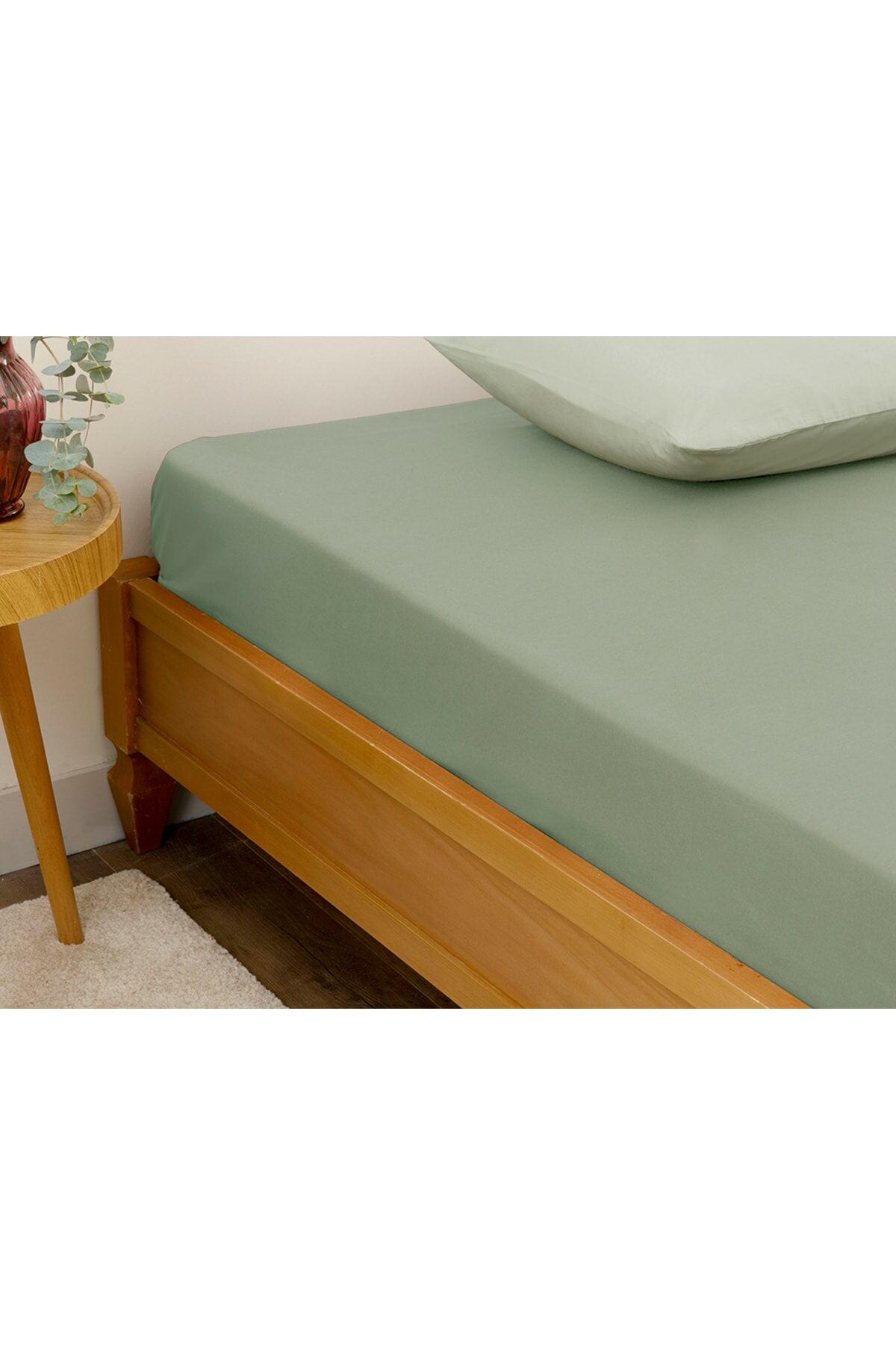 Plain Cotton Double Bed Sheet 240x260 Cm Green
