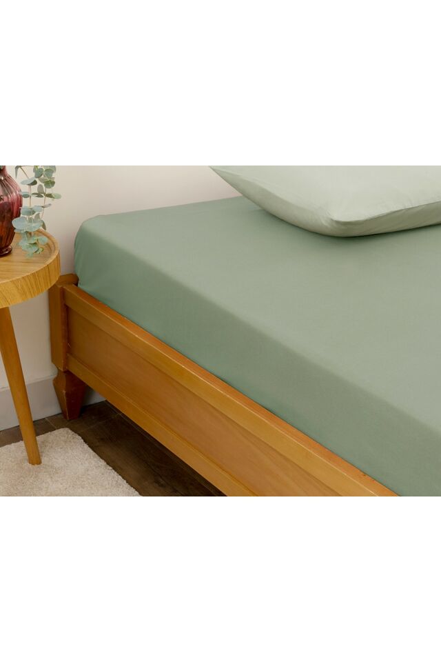 Plain Cotton Double Bed Sheet 240x260 Cm Green