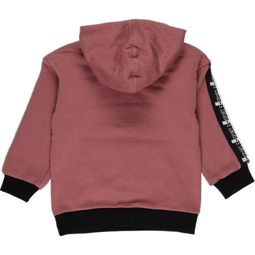 Erkek Çocuk Yazılı Şerit Detaylı Kapüşonlu Sweatshirt
